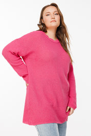 Pembe Oversize Triko Kazak
