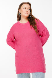 Pembe Oversize Triko Kazak