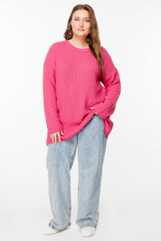 Pembe Oversize Triko Kazak