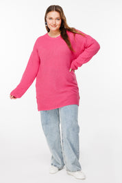 Pembe Oversize Triko Kazak