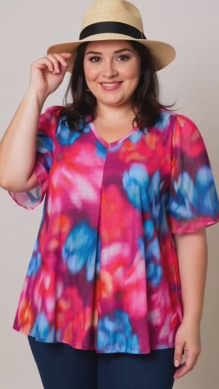 Baskılı Mesh Bluz