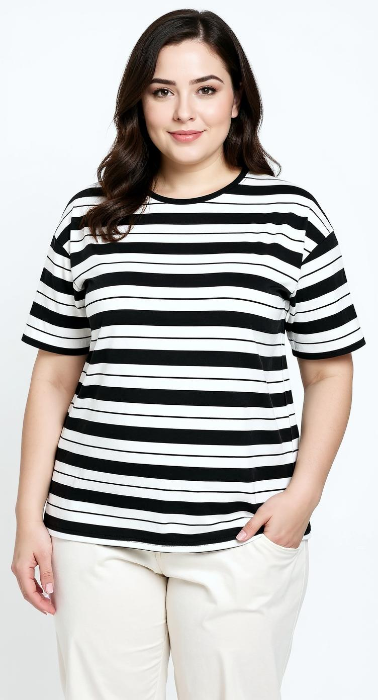 Kısa Kollu Çizgili T-shirt